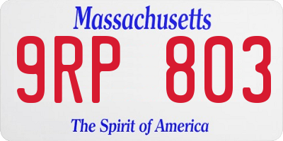 MA license plate 9RP803