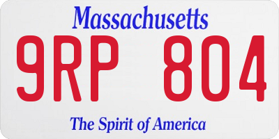 MA license plate 9RP804