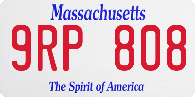 MA license plate 9RP808