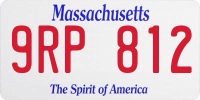 MA license plate 9RP812