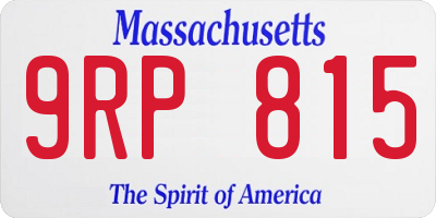 MA license plate 9RP815