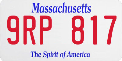 MA license plate 9RP817