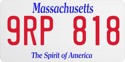 MA license plate 9RP818