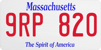 MA license plate 9RP820