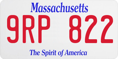 MA license plate 9RP822