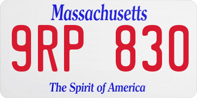MA license plate 9RP830