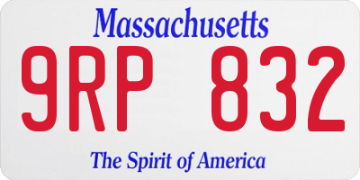 MA license plate 9RP832