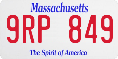 MA license plate 9RP849