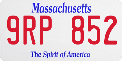 MA license plate 9RP852