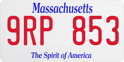 MA license plate 9RP853
