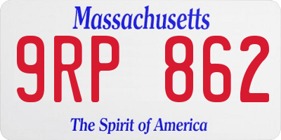 MA license plate 9RP862