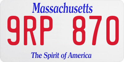 MA license plate 9RP870
