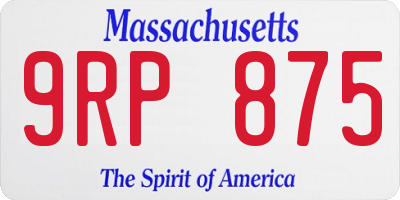 MA license plate 9RP875