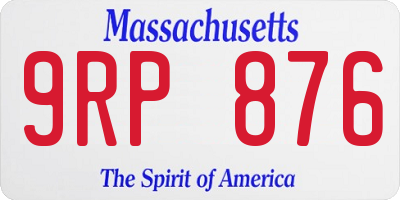 MA license plate 9RP876