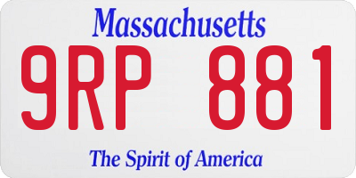 MA license plate 9RP881