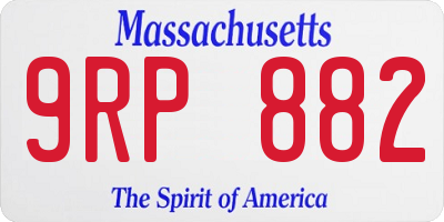 MA license plate 9RP882