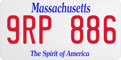 MA license plate 9RP886