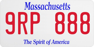 MA license plate 9RP888