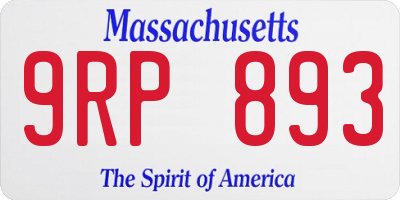 MA license plate 9RP893