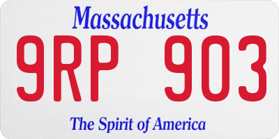 MA license plate 9RP903