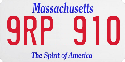 MA license plate 9RP910