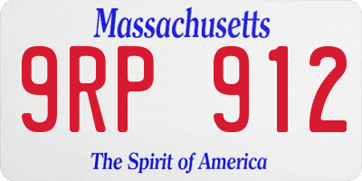 MA license plate 9RP912
