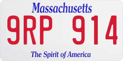 MA license plate 9RP914
