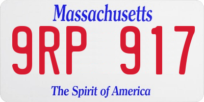 MA license plate 9RP917