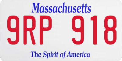 MA license plate 9RP918