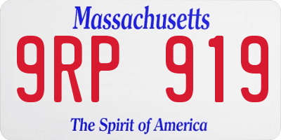 MA license plate 9RP919