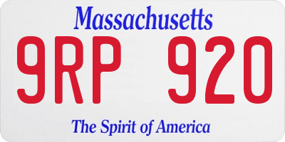 MA license plate 9RP920