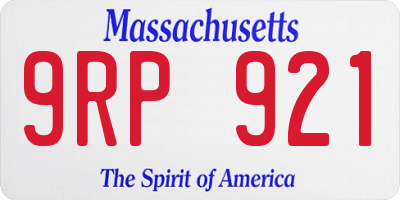 MA license plate 9RP921