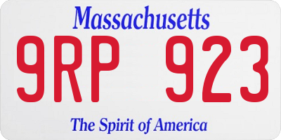 MA license plate 9RP923