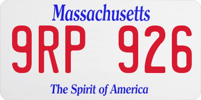 MA license plate 9RP926