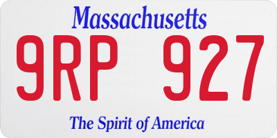 MA license plate 9RP927