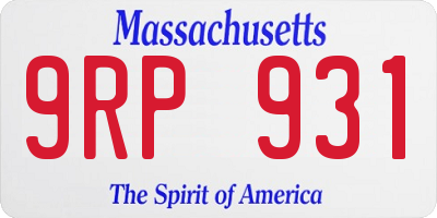 MA license plate 9RP931