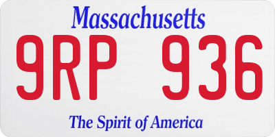 MA license plate 9RP936