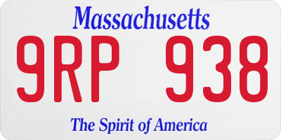 MA license plate 9RP938