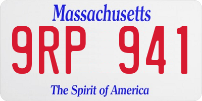 MA license plate 9RP941