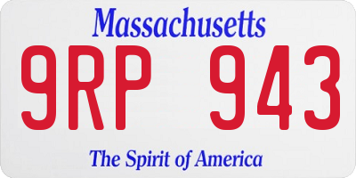 MA license plate 9RP943