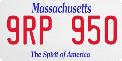 MA license plate 9RP950