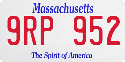 MA license plate 9RP952