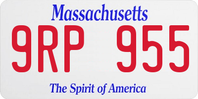 MA license plate 9RP955