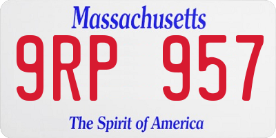 MA license plate 9RP957