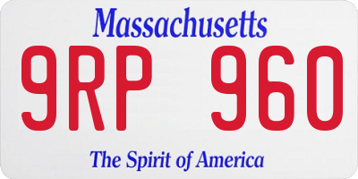 MA license plate 9RP960