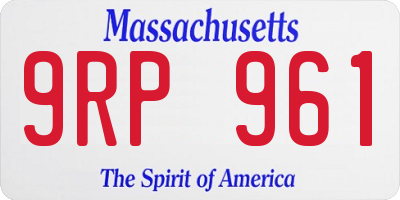 MA license plate 9RP961