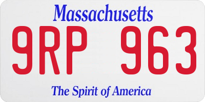 MA license plate 9RP963
