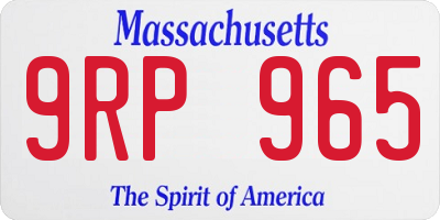 MA license plate 9RP965