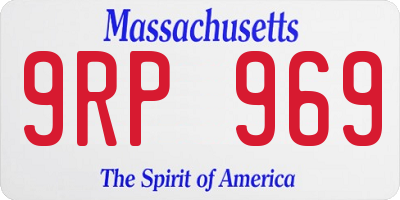 MA license plate 9RP969