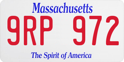 MA license plate 9RP972